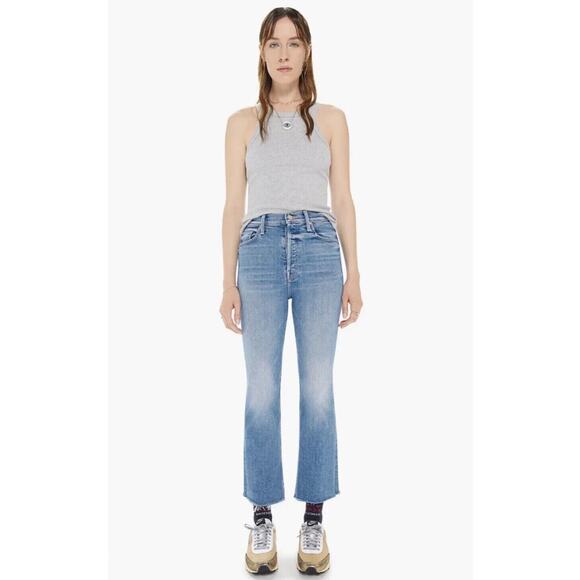 Mother Womens The Tripper Ankle Fray Hem Island Time Button Fly Stretch Jeans 27 - Picture 2 of 16